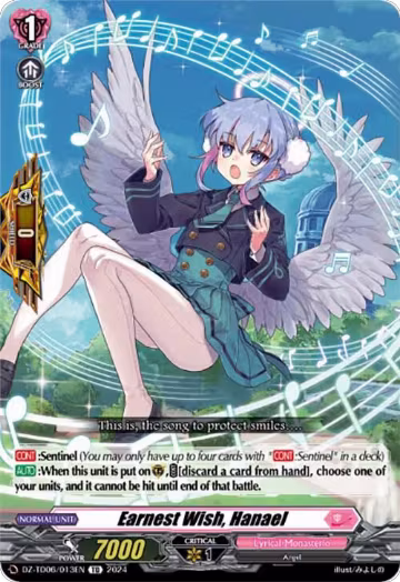 Earnest Wish, Hanael (DZ-TD06/013EN), DZ-TD06: Start Up Trial Deck "Lyrical Monasterio" — Vanguard card price