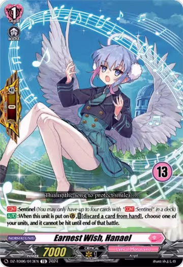 Earnest Wish, Hanael (13) (DZ-TD06/013EN), DZ-TD06: Start Up Trial Deck "Lyrical Monasterio" — Vanguard card price