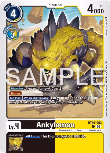 Ankylomon (BT16-053 C), Beginning Observer — Digimon card price