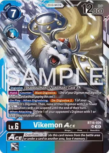 Vikemon ACE (BT16-026 SR), Beginning Observer — Digimon card price
