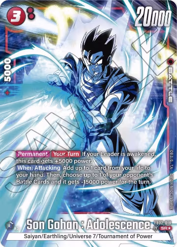 Son Gohan : Adolescence - FB02-018 (Alternate Art) (FB02-018), Blazing Aura — DB Fusion card price