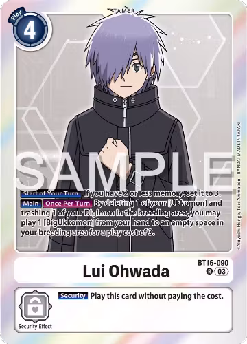 Lui Ohwada (BT16-090 R), Beginning Observer — Digimon card price