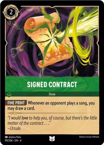 Signed Contract (99/204), Ursula's Return — Lorcana card price