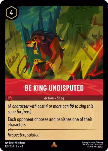 Be King Undisputed (129/204), Ursula's Return — Lorcana card price