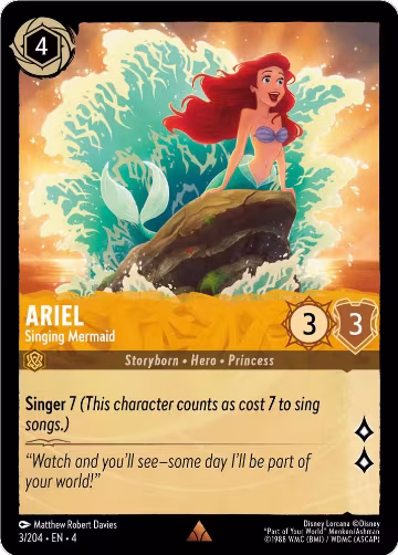 Ariel - Singing Mermaid (3/204), Ursula's Return — Lorcana card price