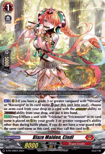 Blaze Maiden, Cindi (D-PR/385EN), D Promo Cards — Vanguard card price