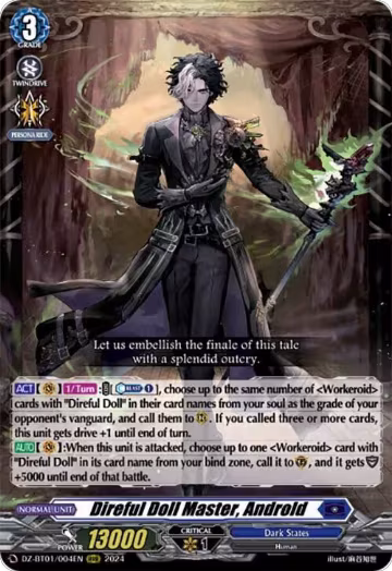 Direful Doll Master, Androld (DZ-BT01/004EN), DZ-BT01: Fated Clash — Vanguard card price