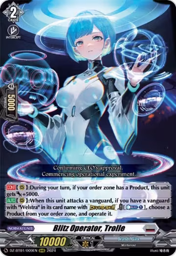 Blitz Operator, Trolle (DZ-BT01/009EN), DZ-BT01: Fated Clash — Vanguard card price