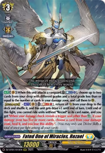 Fated One of Miracles, Rezael (DZ-BT01/010EN), DZ-BT01: Fated Clash — Vanguard card price