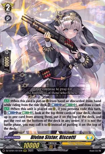 Divine Sister, Biscotti (DZ-BT01/011EN), DZ-BT01: Fated Clash — Vanguard card price