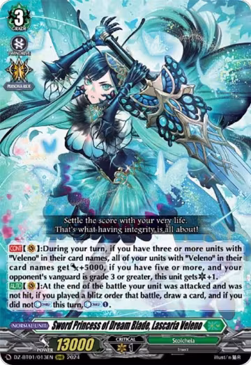 Sword Princess of Dream Blade, Lascaria Veleno (DZ-BT01/013EN), DZ-BT01: Fated Clash — Vanguard card price