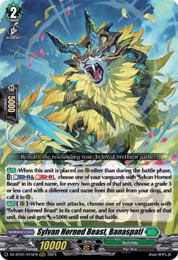 Sylvan Horned Beast, Banaspati (DZ-BT01/015EN), DZ-BT01: Fated Clash — Vanguard card price
