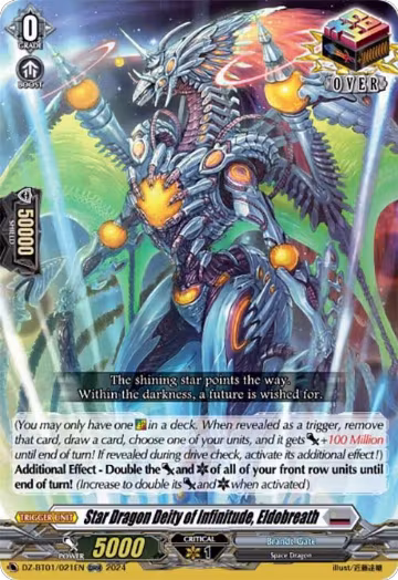 Star Dragon Deity of Infinitude, Eldobreath (ORR) (DZ-BT01/021EN), DZ-BT01: Fated Clash — Vanguard card price
