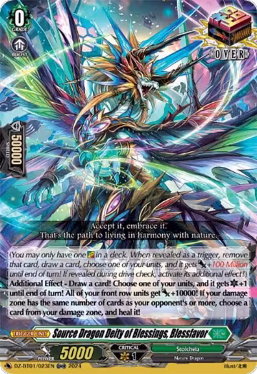 Source Dragon Deity of Blessings, Blessfavor (ORR) (DZ-BT01/023EN), DZ-BT01: Fated Clash — Vanguard card price
