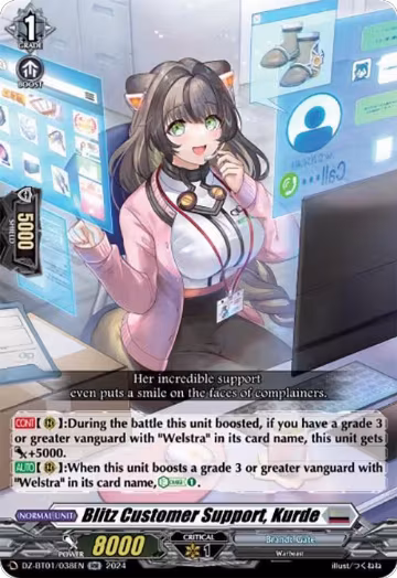 Blitz Customer Support, Kurde (DZ-BT01/038EN), DZ-BT01: Fated Clash — Vanguard card price