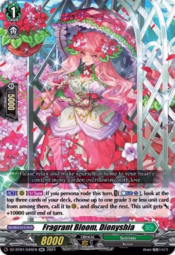 Fragrant Bloom, Dionyshia (DZ-BT01/046EN), DZ-BT01: Fated Clash — Vanguard card price