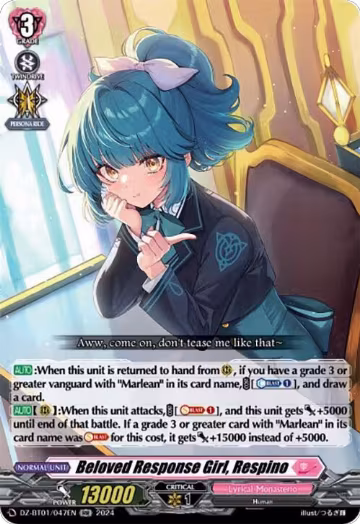 Beloved Response Girl, Respino (DZ-BT01/047EN), DZ-BT01: Fated Clash — Vanguard card price