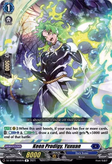 Keen Prodigy, Yuxuan (DZ-BT01/056EN), DZ-BT01: Fated Clash — Vanguard card price