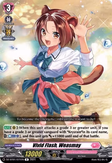 Vivid Flash, Weasmay (DZ-BT01/071EN), DZ-BT01: Fated Clash — Vanguard card price