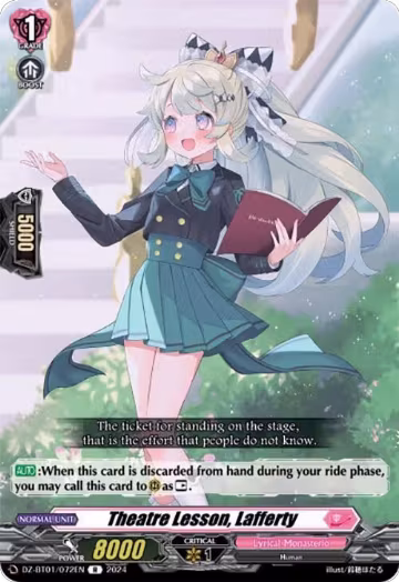 Theatre Lesson, Lafferty (DZ-BT01/072EN), DZ-BT01: Fated Clash — Vanguard card price