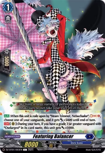 Featuring Balancer (DZ-BT01/093EN), DZ-BT01: Fated Clash — Vanguard card price