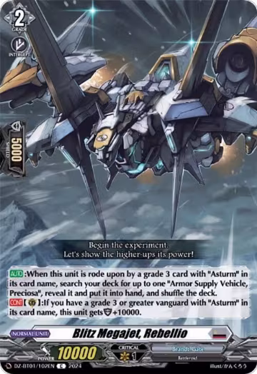 Blitz Megajet, Rebellio (DZ-BT01/102EN), DZ-BT01: Fated Clash — Vanguard card price