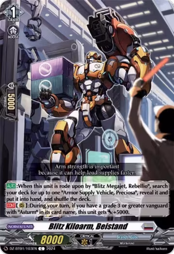 Blitz Kiloarm, Beistand (DZ-BT01/103EN), DZ-BT01: Fated Clash — Vanguard card price