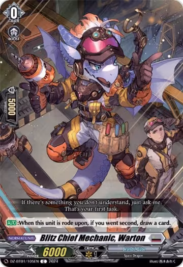 Blitz Chief Mechanic, Warton (DZ-BT01/105EN), DZ-BT01: Fated Clash — Vanguard card price