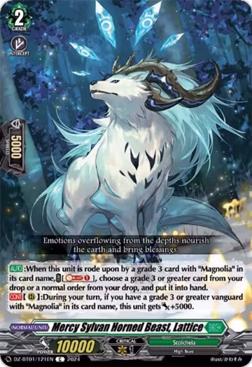 Mercy Sylvan Horned Beast, Lattice (DZ-BT01/121EN), DZ-BT01: Fated Clash — Vanguard card price