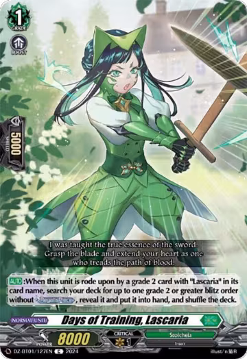 Days of Training, Lascaria (DZ-BT01/127EN), DZ-BT01: Fated Clash — Vanguard card price