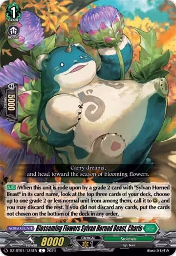Blossoming Flowers Sylvan Horned Beast, Charis (DZ-BT01/128EN), DZ-BT01: Fated Clash — Vanguard card price