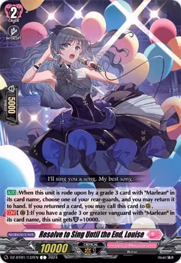 Resolve to Sing Until the End, Louise (DZ-BT01/132EN), DZ-BT01: Fated Clash — Vanguard card price
