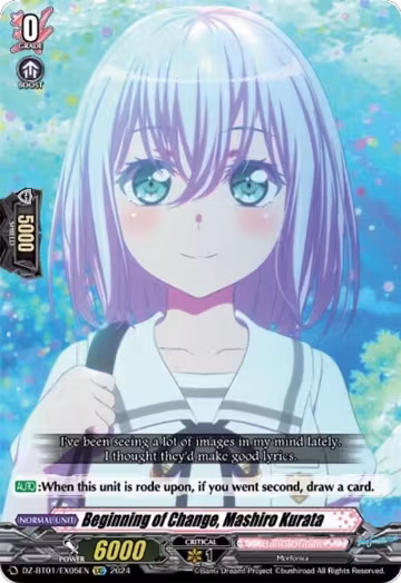 Beginning of Change, Mashiro Kurata (EXC) (DZ-BT01/EX05EN), DZ-BT01: Fated Clash — Vanguard card price