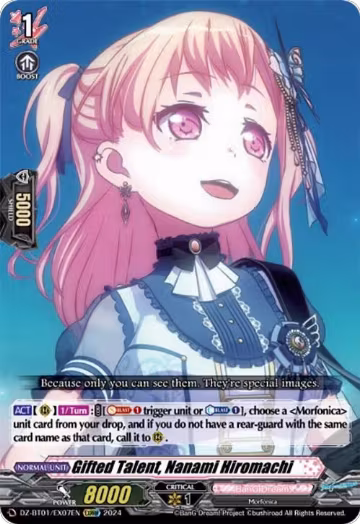 Gifted Talent, Nanami Hiromachi (EXRRR) (DZ-BT01/EX07EN), DZ-BT01: Fated Clash — Vanguard card price