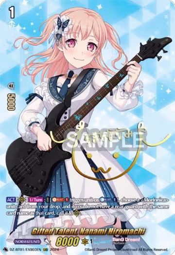Gifted Talent, Nanami Hiromachi (EXS) (DZ-BT01/EXS03EN), DZ-BT01: Fated Clash — Vanguard card price