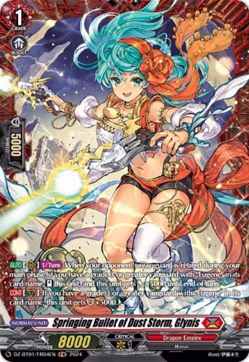 Springing Bullet of Dust Storm, Glynis (FR) (DZ-BT01/FR04EN), DZ-BT01: Fated Clash — Vanguard card price