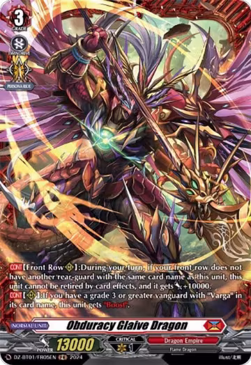 Obduracy Glaive Dragon (FR) (DZ-BT01/FR05EN), DZ-BT01: Fated Clash — Vanguard card price