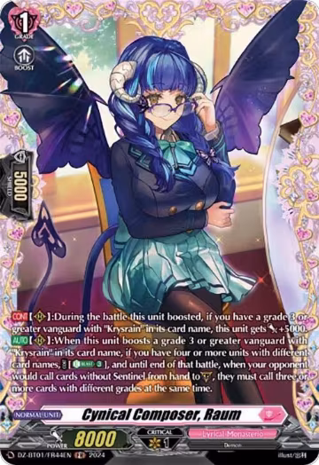 Cynical Composer, Raum (FR) (DZ-BT01/FR44EN), DZ-BT01: Fated Clash — Vanguard card price