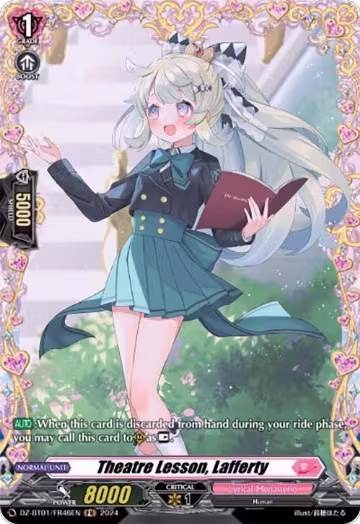 Theatre Lesson, Lafferty (FR) (DZ-BT01/FR46EN), DZ-BT01: Fated Clash — Vanguard card price