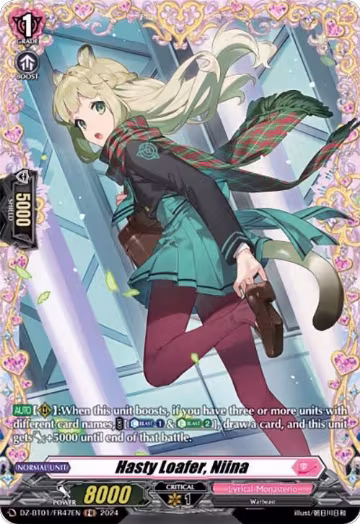 Hasty Loafer, Niina (FR) (DZ-BT01/FR47EN), DZ-BT01: Fated Clash — Vanguard card price