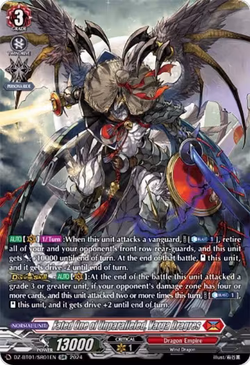 Fated One of Unparalleled, Varga Dragres (SR) (DZ-BT01/SR01EN), DZ-BT01: Fated Clash — Vanguard card price