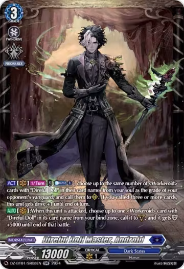 Direful Doll Master, Androld (SR) (DZ-BT01/SR08EN), DZ-BT01: Fated Clash — Vanguard card price