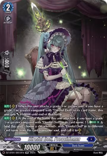 Direful Doll, Provvidenza (SR) (DZ-BT01/SR12EN), DZ-BT01: Fated Clash — Vanguard card price