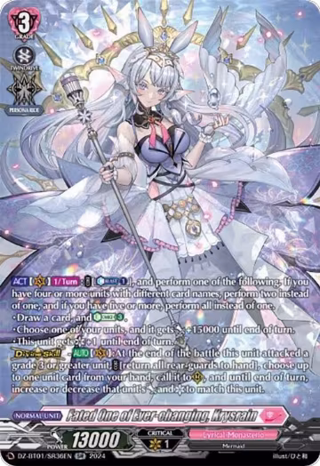 Fated One of Ever-changing, Krysrain (SR) (DZ-BT01/SR36EN), DZ-BT01: Fated Clash — Vanguard card price