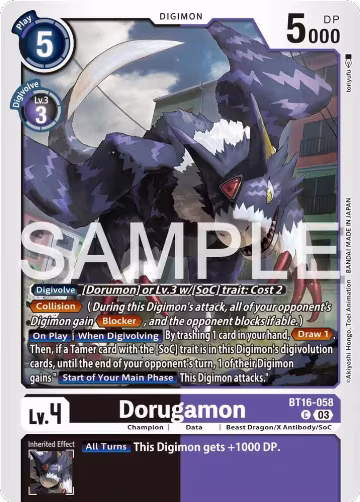 Dorugamon (BT16-058 C), Beginning Observer — Digimon card price