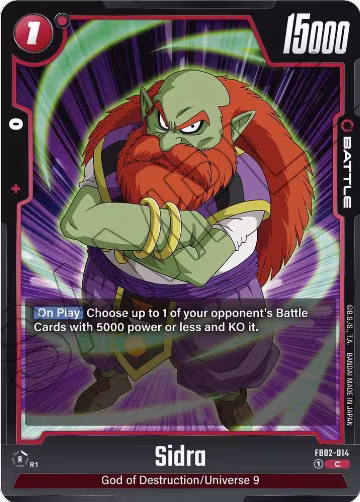 Sidra (FB02-014), Blazing Aura — DB Fusion card price