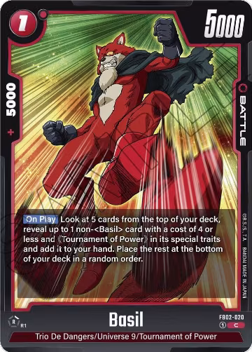 Basil (FB02-020), Blazing Aura — DB Fusion card price