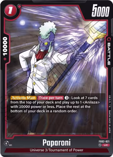 Paparoni (FB02-021), Blazing Aura — DB Fusion card price