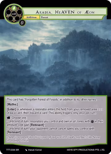 Aradia, HeAVEN of Æon (TTT-034 SR), Thoth of the Trinity — Force of Will card price