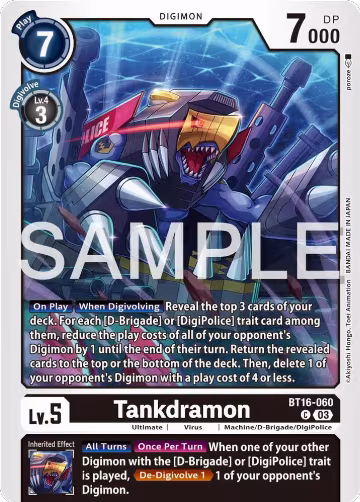 Tankdramon (BT16-060 C), Beginning Observer — Digimon card price